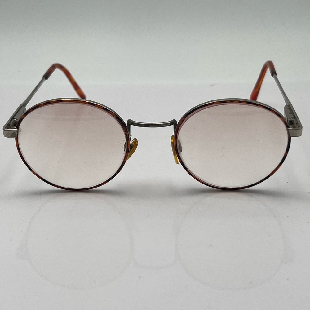 Vintage Landoldi 2000 Brown Tortoise Silver Rpund Sunglasses Frames